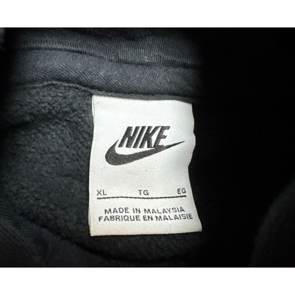 Nike Black Hoodie Mustache Swoosh Logo White Tag Sweatshirt Sz XL‎ Cotton Blend - Picture 3 of 9